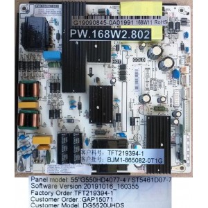 DGTEC DG5520UHDS POWER BOARD PW.168W2.802 TFT219394-1